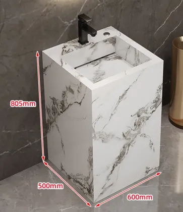 Floor Standing Stone Washbasin Vanity Cabinet
