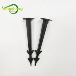 Garden weed control fabric black plastic pegs