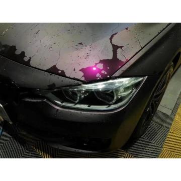 Ultra Matte Black to Purple Decoloration în filmul de înveliș cu mașini cu apă