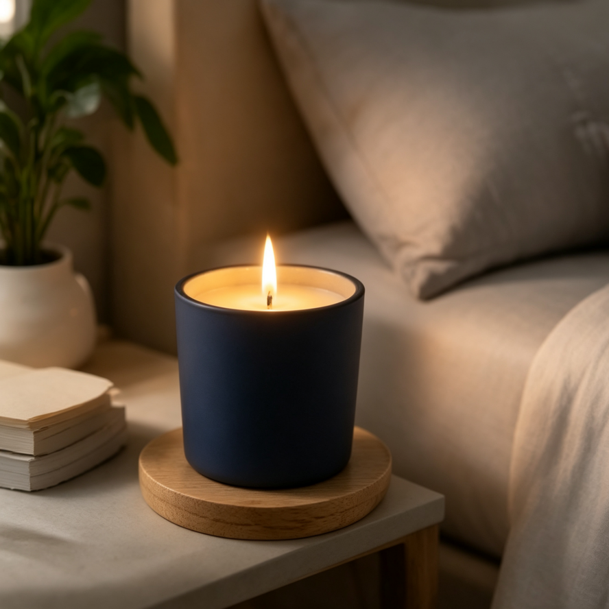 Custom private label scented glass candles with OEM packaging options from China factory