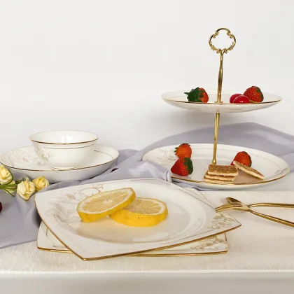 2020 hot sale crockery set tableware ceramic fine bone china dinnerware sets tableware luxury porcelain