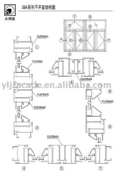 238A casement window aluminum profile