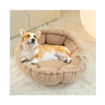 Round Thick Pet Cushion Bed for Small Pets - Non-Slip Warm Pet Sofa Bed for Dogs and Cats