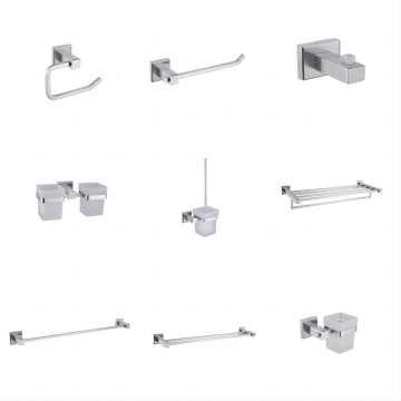 OEM Modern 304 Ensemble d'accessoires de salle de bain carrés en acier inoxydable