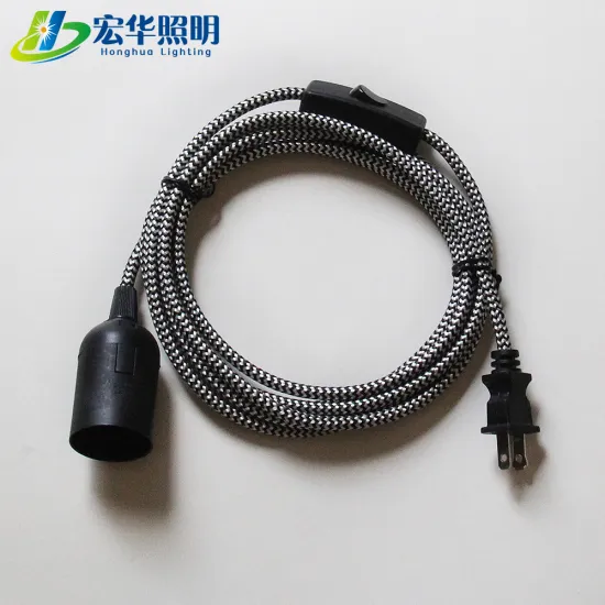 Custom Length Modern Fabric Plug Pendant Lamps - E26/E27 Socket Cord Set