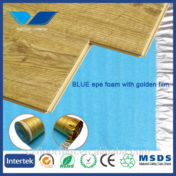 Blue EPE foam carpet acoustic underlay with aluminium film