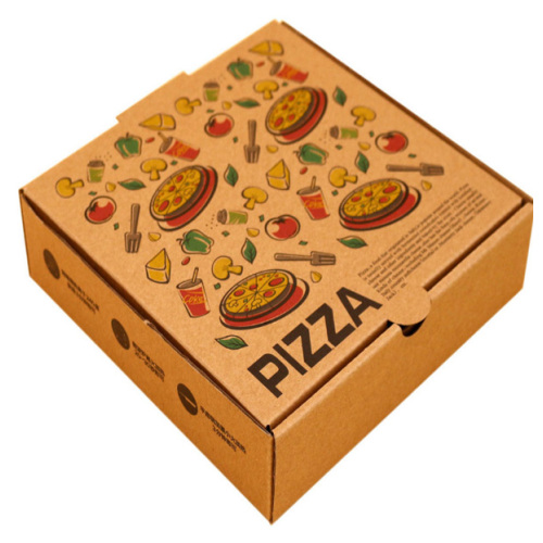 Recyclable custom rectangular corrugated paper pizza box