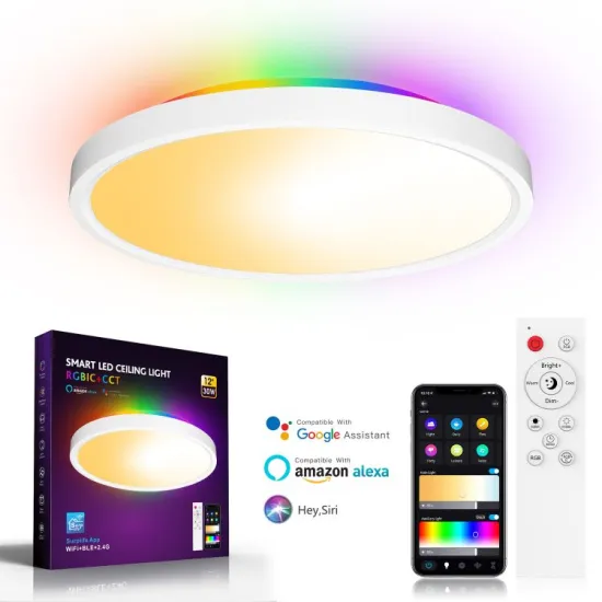 High Quality Indoor Home WiFi RGB Smart LED Ceiling Panel Light with APP Control