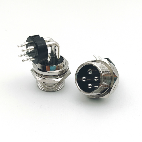 Right Angle GX16 Panel Mount Circular Aviation Connectors