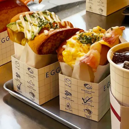 Wholesale custom logo take away food sandwich pastry