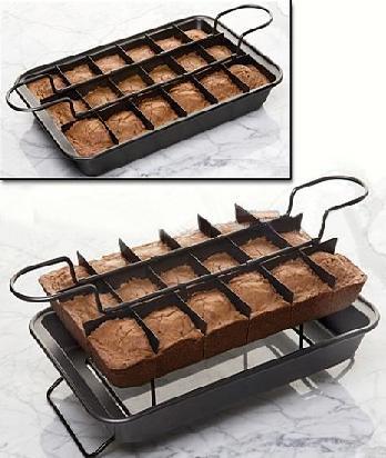 Televizyonda görüldüğü gibi dilim çözüm kek Pan Perfect Brownie Pan