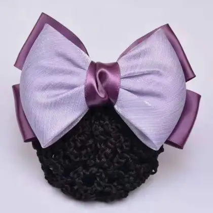 Beautiful Nurse Hairpin with Large Bow and Lace Hairnet Accessory