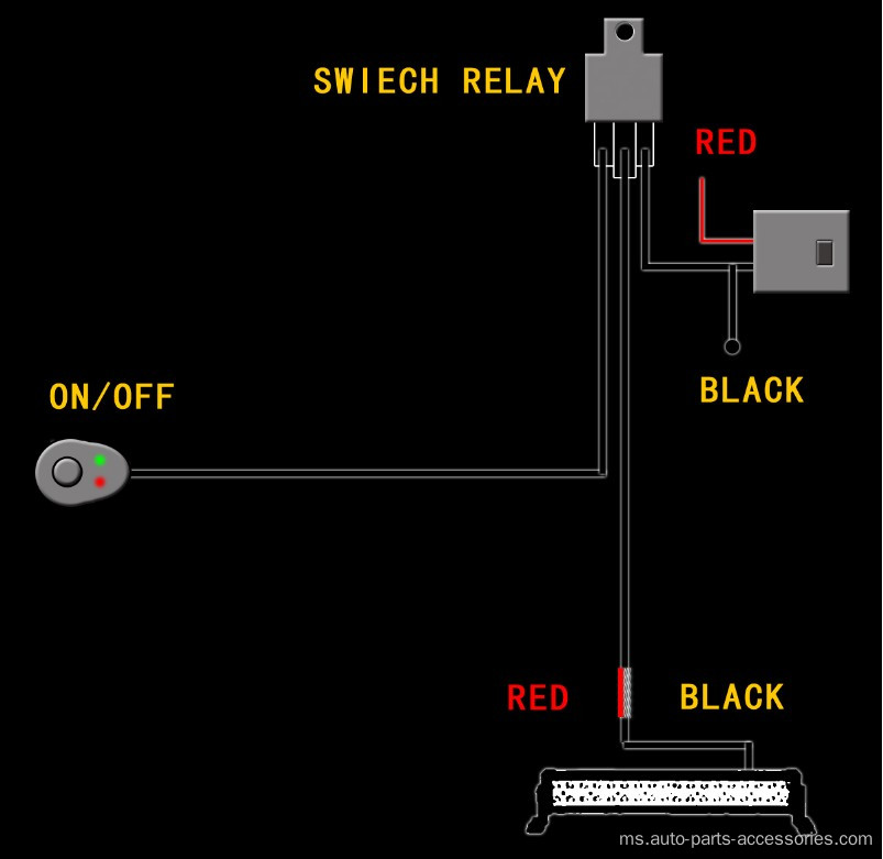 300W 12V 40A Switch Kit Pendawaian Relay Automotif