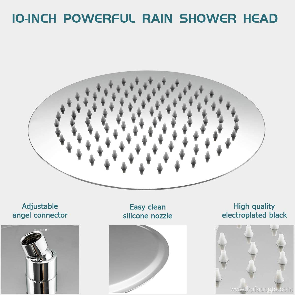 Round Chrome Brass Rain Concealed Shower Set