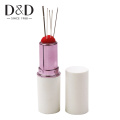 New Lipstick Pincushion with 5 Sewing Needles Retractable Needle Pad Pins Organizer DIY Needle Pin Cushion Holder Sewing Tools