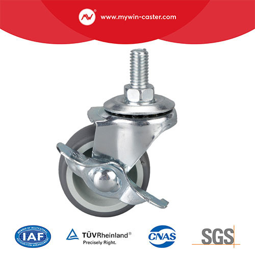 2 -calowa Ameryka TPR na PP Core Wheel Gwinted Stem Bok Lock Caster