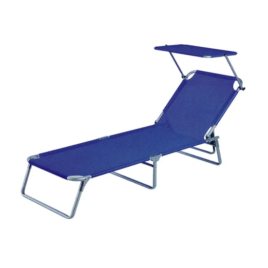 Outdoor Lounger Umbrella Chair: Reclining Folding Beach Chair with Sun Shade