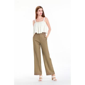 Ladies Printed Straight-leg Trousers