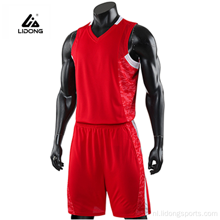 Aangepaste basketbal uniform basketbaltop en shorts