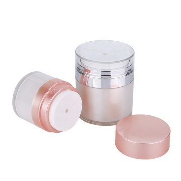 Refillable Acrylic Airless Pump Cosmetic Jar - 15ml to 100ml, White & Silver