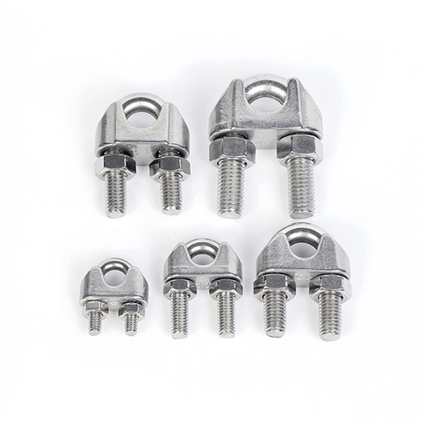 Detailed view of wire rope clamp specifications and sizing