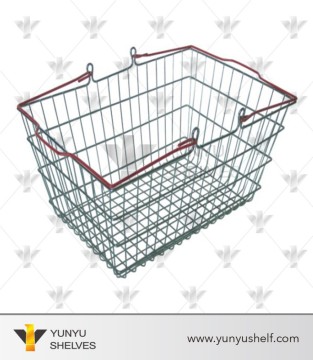 metal wire handle shopping basket for market