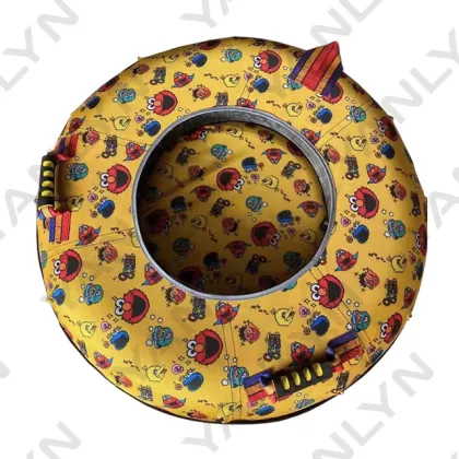 Inflatable Round Plastic Doughnut Sled for Winter Fun - Lands End 110cm