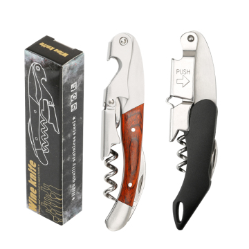 Custom Logo Wine and Beer Bottle Opener with Wooden Handle