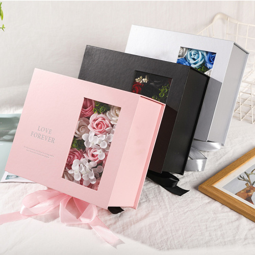 Surprise Rose Packaging Magnetic Close Window Box