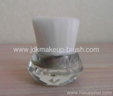 Nilon putih lembut rambut muka kering berus dengan pemegang Crystal