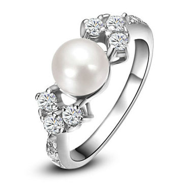 Ttwinbridge melindungi berharga Kecantikan mutiara cincin perak plating cincin
