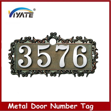 Gold zinc alloy product labels metal Hotel Decoration Garden Acrylic Doorplate doorplates
