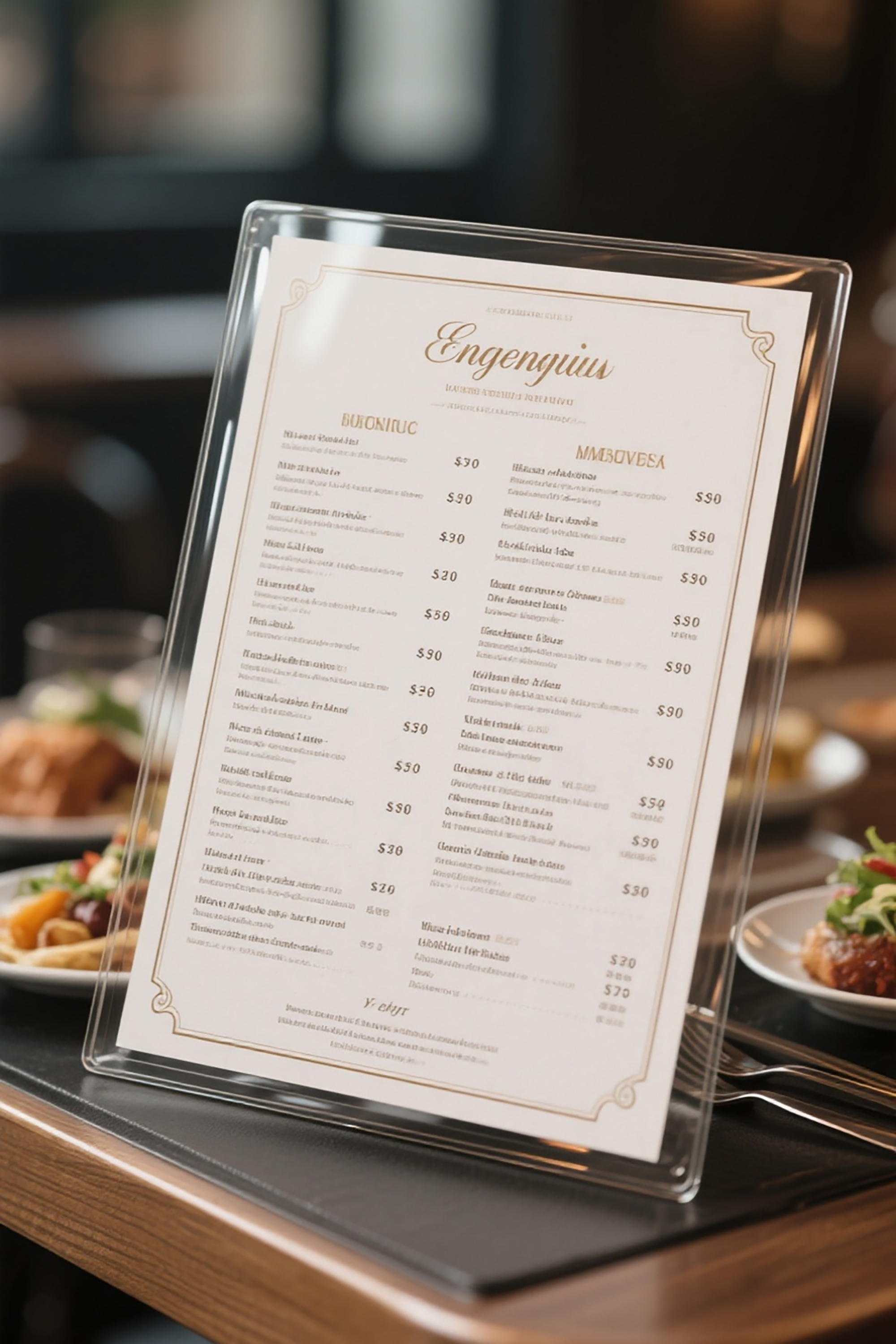 Product parameters and production process of the menu