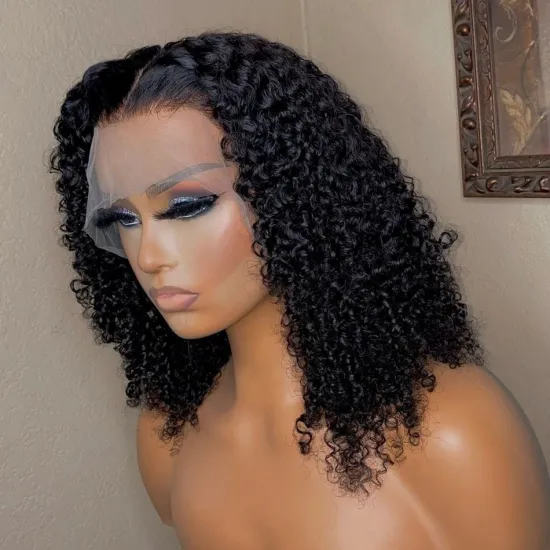 Cheap Raw Brazilian Virgin Natural Human Hair Afro Kinky Curly Hd Full Lace Front Wig Transparent 360 Lace Frontal Wig Vendor