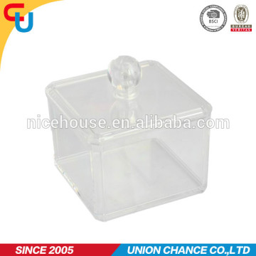tin shape recycled contertop makeup organizer with cover cotton pad holder