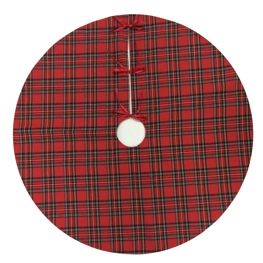 Plaid Cloth Christmas Tree Skirt