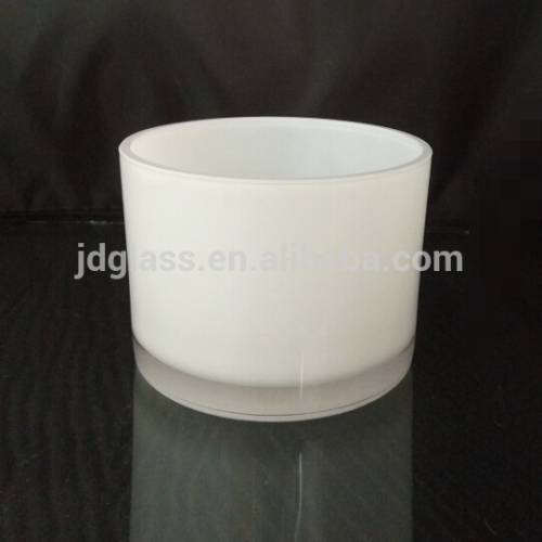 hot selling gold-cut rim Clear round glass candle jar/glass candle holder/internal white