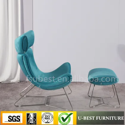 Nordic Imola Recliner: Designer Living Room Lounge Chair with Ottoman