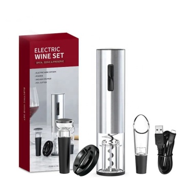 USB Rechargeable Stainless Steel Electric Automatic Corkscrew for Wine Bottle Opener