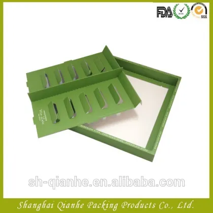 Green printed coated paper chocolate packaging box