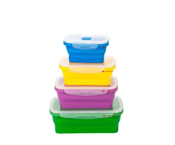 Customized Collapsible Silicone Microwave Lunch Box with Logo