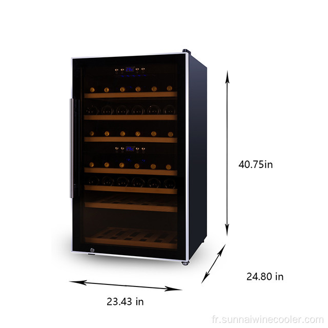 66 bouteilles Fridge de vin en acier en acier inoxydable