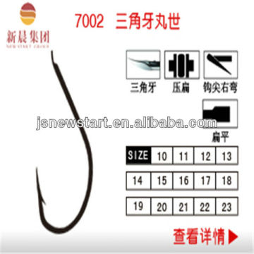 ( 7002) high carbon steel triangular teeth fishing hook