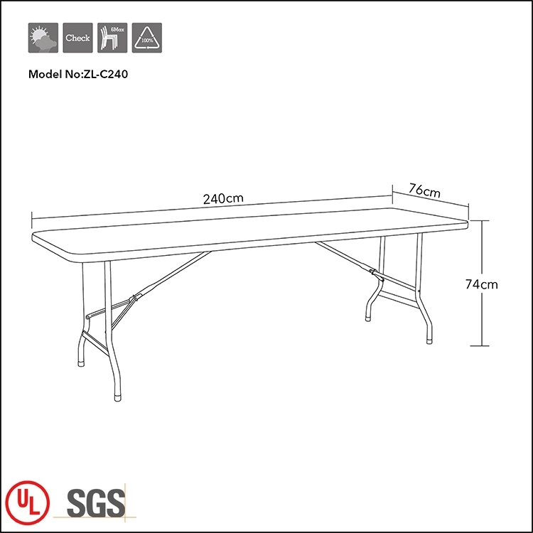 8ft rectangle folding meeting table for company