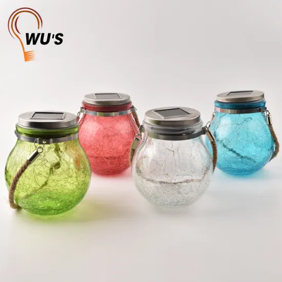 solar crystal light outdoor garden China Factory manufacturer portable crack jar decorative solar light in garden