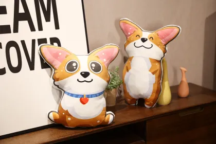 OEM Printed Plush Corgi Stuffed Toy