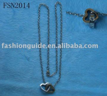 2011 hot sale couple heart necklace