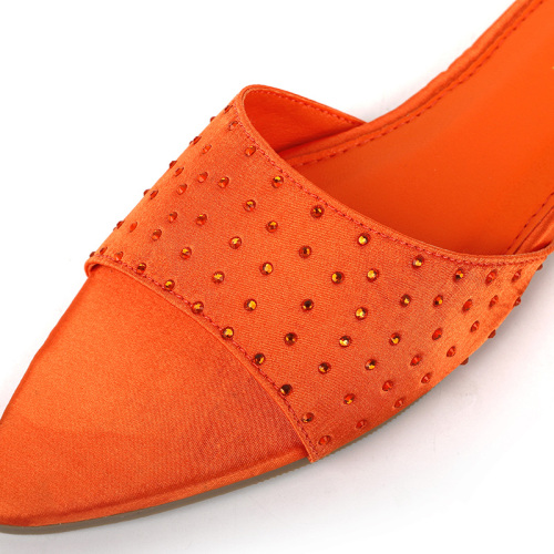 Pointed Toe Rhinestone Slippers