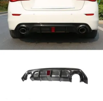 Carbon Fiber Rear Diffuser with LED for INFINITI Q50 2014-2017 Bumper Lip