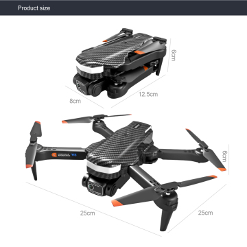Professional portable drone with dual camera quadcopter cool LED night light rechargeable remote control V8 drone